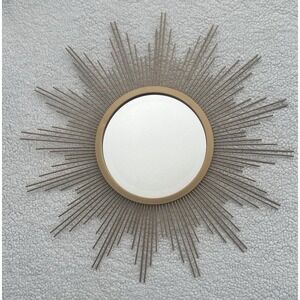 Gold Sunburst Mirror Metal Starburst Mirrors Mid-Century Modern Boho Large 23"